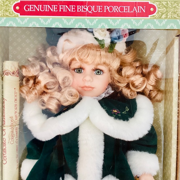 Classic Treasures Bisque Porcelain Doll Green Dress Special Edition Collectible - Picture 6 of 10